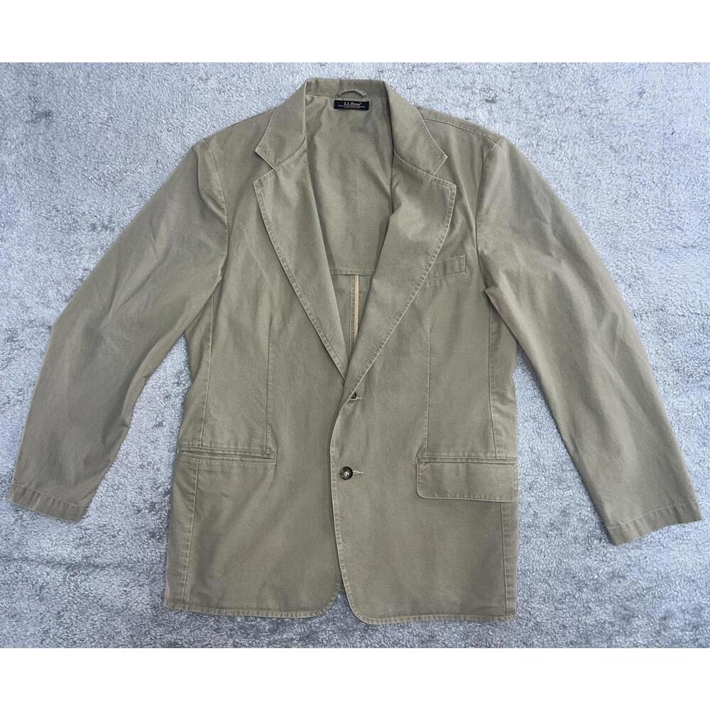 Vintage L.L. Bean Sport Coat Blazer Men's Size 38 Short Khaki 2 Button